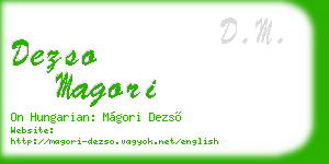 dezso magori business card