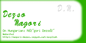 dezso magori business card